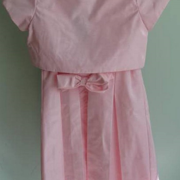 Dressy 2pc Long Pink Sleeveless Dress with Jacket - Picture 3 of 4
